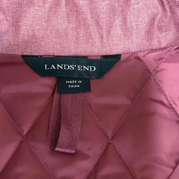 Lands End Quilted Down Coat, XL - Picture 9 of 11